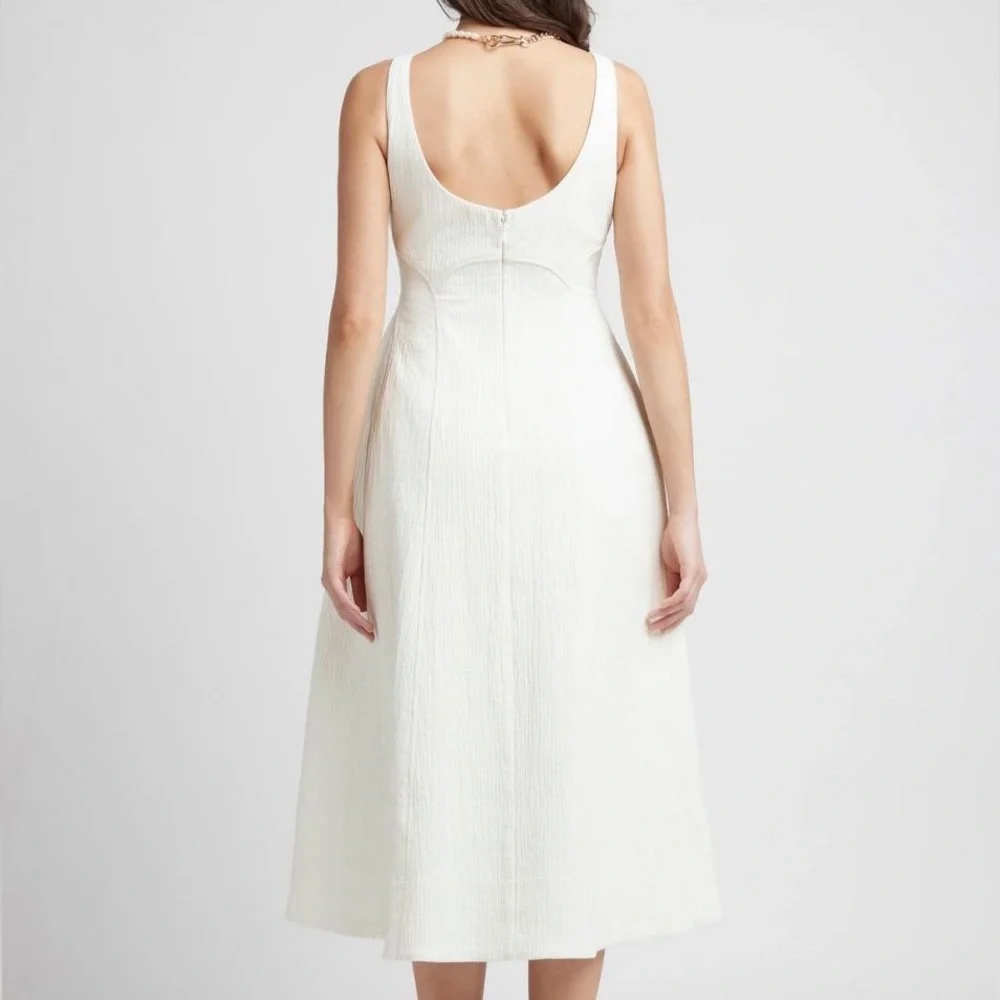 SHEIKE Blissful Ivory White Textured Midi Dress NWT RRP$250 - Picture 6 of 13